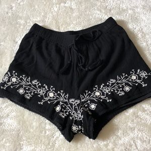Black flowy shorts